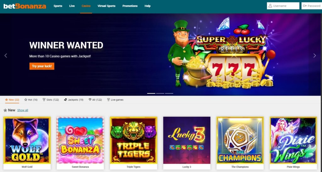 BetBonanza Home page