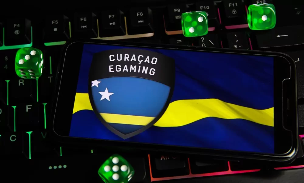 Curacao gaming licence logo on a keyboard
